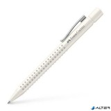 Golyóstoll, 0,5 mm, nyomógombos, fehér tolltest, FABER-CASTELLG "Grip 2010-M", kék