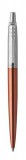 Golyóstoll, 0,7 mm, ezüst színű klip, Chelsea narancssárga tolltest, PARKER Royal Jotter, kék (ICPJCO)