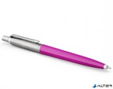 Golyóstoll, 0,7 mm, ezüst színű klip, magenta tolltest, PARKER "Royal Jotter Originals", kék