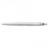 Golyóstoll, 0,7 mm, nyomógombos, ezüst színű klip, rozsdamentes acél tolltest, PARKER "Jotter", kék