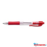 Golyóstoll 0,7mm, gumírozott piros átlátszó test, Bluering® R2, írásszín piros