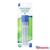 Golyóstoll 0,7mm, kupakos antibakteriális 4-es klt Ico Signetta, írásszín kék