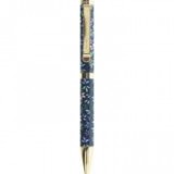 Golyóstoll, 1,0 mm, arany színű klip, sötétkék tolltest, FILOFAX "Garden", fekete