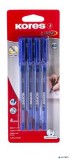 Golyóstoll, 1,0 mm, kupakos, háromszögletű, KORES 'K2-M', kék