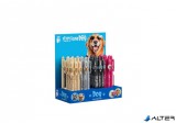 Golyóstoll display, 0,8 mm, nyomógombos, kutyás tolltest, ICO "Dog", kék
