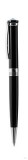 Golyóstoll, fekete, 'Rimini', aquakék SWAROVSKI® kristállyal, 14 cm, ART CRYSTELLA®