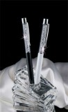 Golyóstoll, krémfehér, felül fehér SWAROVSKI&reg; kristállyal töltve, 14 cm, ART CRYSTELLA&reg; (TSWG022)