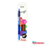 Golyóstoll nyomógombos 0,35mm, Pentel iZee 4 db-os kék,piros,fekete,zöld