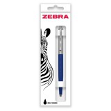 Golyóstoll nyomógombos 0,7mm, dobozban kék test, Zebra 901, írásszín kék