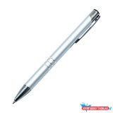 Golyóstoll nyomógombos fém ezüst test, Channel, írásszín kék