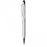 Golyóstoll, SWAROVSKI® kristállyal, fehér kristály, ART CRYSTELLA "Touch", krémfehér