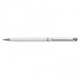 Golyóstoll, SWAROVSKI® kristállyal, light siam piros kristállyal,  13 cm, ART CRYSTELLA, fehér