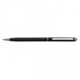 Golyóstoll, SWAROVSKI® kristállyal, rózsaszín kristállyal, 13 cm, ART CRYSTELLA, fekete