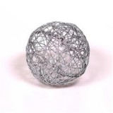 Gömb alakú 15cm/ezüst színű festett fém dekoráció (IRIS_190-12)