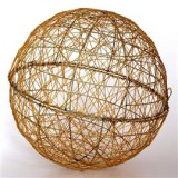 Gömb alakú 40cm/arany színű festett fém dekoráció (IRIS_190-17)