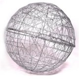 Gömb alakú 40cm/ezüst színű festett fém dekoráció (IRIS_190-18)
