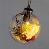 Gömb alakú /E/ 8cm meleg fehér műanyag-akril LED-es fénydekoráció (IRIS_301-01)