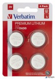Gombelem, CR2430, 4 db, VERBATIM "Premium"