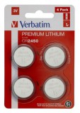 Gombelem, CR2450, 4 db, VERBATIM Premium (VECR24504)