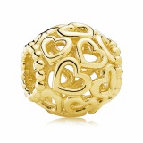 Gömbös szíves Pandora stílusú medál