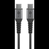 Goobay 49302 USB-C apa - USB-C apa 2.0 Adat és töltőkábel - Fekete/Szürke (1m) (49302)