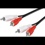 Goobay 50030 2x RCA M - 2x RCA M Audiokábel 5m Fekete (50030)