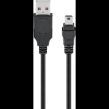 Goobay 50768 USB-A apa - Mini USB apa 2.0 Adat és töltőkábel - Fekete (3m) (50768)