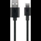 Goobay 59122 USB-A apa - USB-C apa 2.0 Adat és töltő kábel - Fekete (2m) (59122)