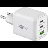 Goobay 64754 2x USB-C / USB-A Hálózati töltő - Fehér (65W) (64754)