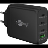 Goobay 65555 3x USB-C / USB-A Hálózati töltő - Fekete (100W) (65555)