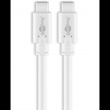 Goobay 67194 USB-C apa - USB-C apa 3.0 Adat és töltőkábel - Fehér (1m) (67194)
