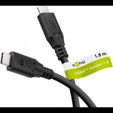 Goobay 74185 USB-C apa - USB-C apa 4.0 Adat és töltő kábel 1.8 m - Fekete (74185)