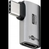 Goobay 74441 USB-C apa - USB-C anya 4.0 Derékszögű Átalakító Adapter - Szürke (74441)