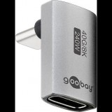 Goobay 74442 USB-C apa - USB-C anya 4.0 Vertikális Adapter - Szürke (74442)