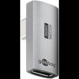 Goobay 74443 USB-C apa - USB-C anya 90° Toldó Adapter - Szürke (74443)