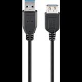 Goobay 95726 USB-A apa - USB-A anya 3.0 Hosszabbító kábel - Fekete (5m) (95726)