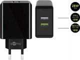 Goobay Dual USB Wall Quick Charge Black 44956