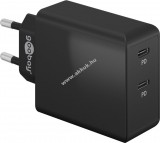 Goobay Dupla USB-C Power Delivery gyorstöltő, 36W, fekete - A készlet erejéig!