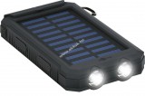 Goobay Helyettesítő Quazar Solar Cell napelemes powerbank (fekete) 8000mAh/8Ah + LED-es lámpa