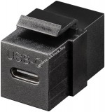Goobay Keystone modul USB C csatlakozó USB 3.2 Gen 2 (10 Gbit/s), fekete, USB CT aljzat > USB C aljzat