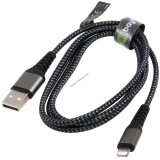 Goobay Lightning - USB-A szövetkábel fémcsatlakozóval (fémszürke/ezüst), 1m