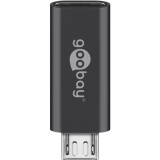 Goobay micro USB (apa) - USB-C (anya) OTG adapter, szürke
