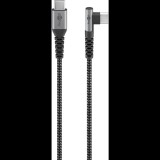 Goobay USB-C apa - USB-C apa 90 fokos Adat és töltő kábel - Szürke (1m) (64659)