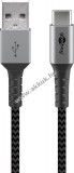 Goobay USB-C kábel, szövetborítás, 2m, szürke 60W
