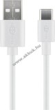 Goobay USB-C töltő és szinkonizáló kábel készülékekhez USB-C aljzattal 1m fehér
