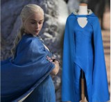 GoT Game of Thrones Trónok Harca Daenerys Targaryen kék ruha női jelmez (L)