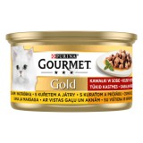 Gourmet Gold Falatok szószban 12 x 85 g lazac és csirke