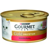 GOURMET GOLD Marhával pástétom nedves macskaeledel 85g
