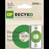 GP ReCyko NiMH újratölthető elem HR20 (D) 3000mAh 2db. 1000+ töltési ciklus (B2543)