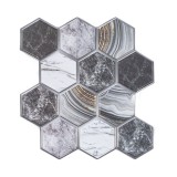 Grace Csempematrica, 3D Öntapadós falpanel, Hatszögletű márvány szürke, 30x30 cm